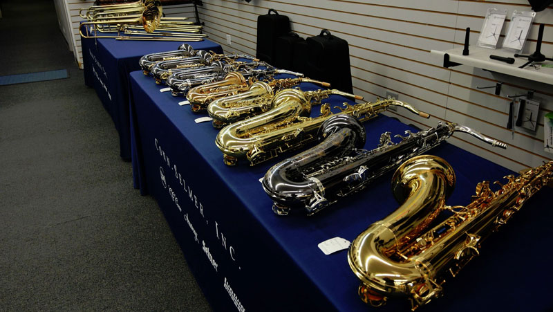 Great selection of saxophones