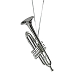 Ornament, Trumpet, Silver, 3.5"